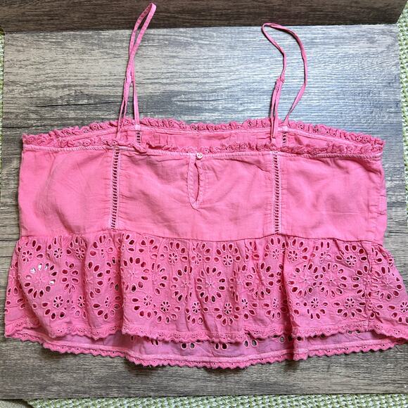 American Eagle Pink Preppy Coquette Babydoll Cami Tank Top Size L - Picture 3 of 9